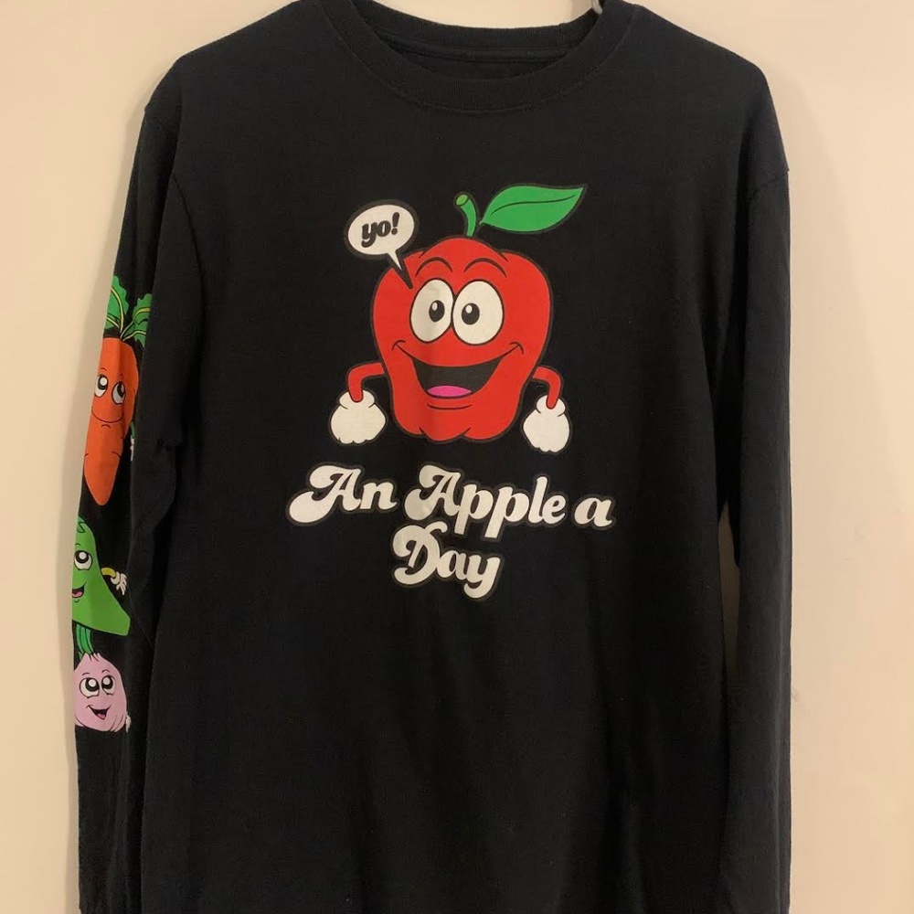 Black Long Sleeve Shirt with Fruits